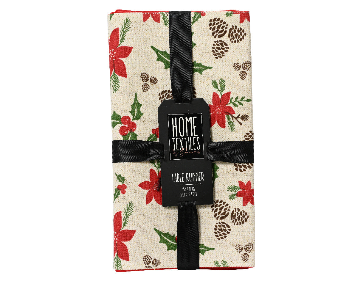 Runner da tavolo rettangolare in cotone bianco natalizio, Lun.150cm Lar.30cm Alt.0.1cm Kaemingk Runner da tavolo rettangolare in cotone bianco natalizio, Lun.150cm Lar.30cm Alt.0.1cm Kaemingk